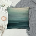 thumbnail image 2 of COMIO  Seafoam Green Mint Navy Blue Abstract Ocean Art Painting Flax Hidden Zipper Throw Pillow Covers, 2 of 5