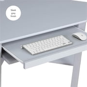 Linon Peggy Wood One Drawer Corner Desk in Gray