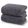 thumbnail image 1 of Toallas de baño TENSTARS Silk con dobladillo de 70 x 140 cm, 2 unidades, color gris oscuro, 1 of 7