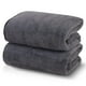 thumbnail image 1 of Toallas de baño TENSTARS Silk con dobladillo de 70 x 140 cm, 2 unidades, color gris oscuro, 1 of 7