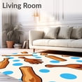 thumbnail image 2 of ODIKA 6'x9' Machine Washable Non-Slip Area Rug, Whimsical Sports Equipment Hook Starter High Traffic Rug, Brown, 728626, 2 of 7