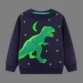 thumbnail image 3 of ATAIKU 2-7Y Kids Baby Boys Glow in the Dark Tops French Terry Sweatshirts Cotton Long Sleeve Crewneck Tops for Toddler Boy - Dinosaur, 3 of 8