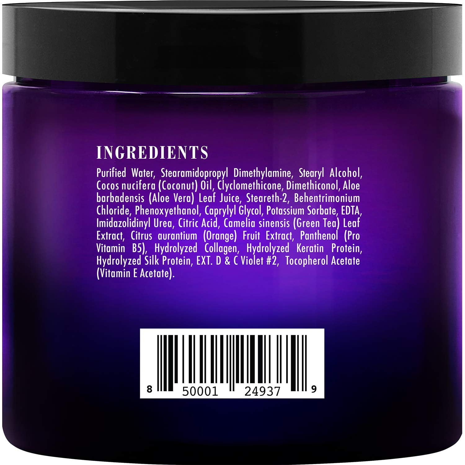 Botanic Hearth Purple Hair Mask for Silver and Blonde Hair – 8 oz – Toning Hair Treatment with Coconut Oil, Bitter Orange, Green Tea & Aloe Vera – Made in USA – Hydrating & Nourishing Mask for Color-