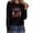 Black, variant on UTTOASFAY Merry Christmas Women Casual Long Sleeve O-Neck Sweatshirt Pullover Blouse Black M