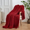 thumbnail image 3 of Longhui Bedding Handmade Chunky Knit Blankets, Luxurious Chenille Cable Knit Throw Blanket Yarn for Couch Sofa and Bed, Ultra Soft Decorative Mustard Yellow Christmas Blanket, Machine Washable 51 x 63, 3 of 8