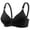 Black B, variant on Women's Floral Leaf Texture Front Closure Bra - Seamless Wireless Standard Strap Bandeau for Side Smoothing & Everyday Comfort