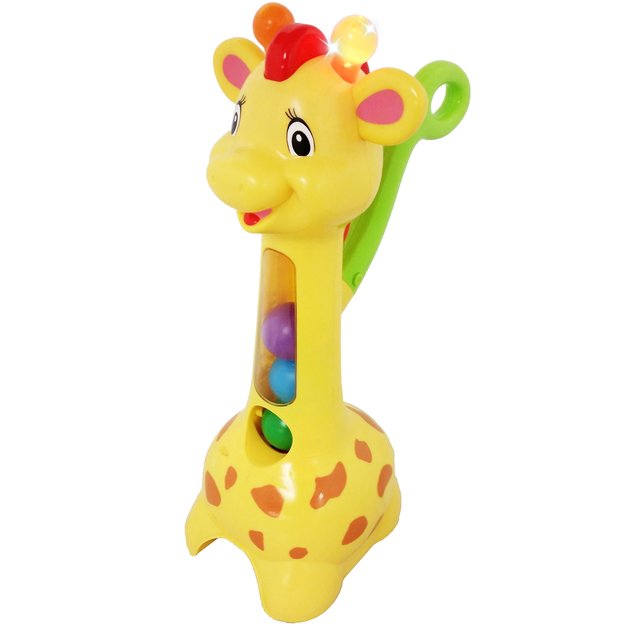 Kiddieland: Pick n' Pop Giraffe - Light & Sounds Interactive Toy Walker, Chasing Play, Blast & Collect Balls, Push & Pull Handle, Kids-Toddlers 18mo+
