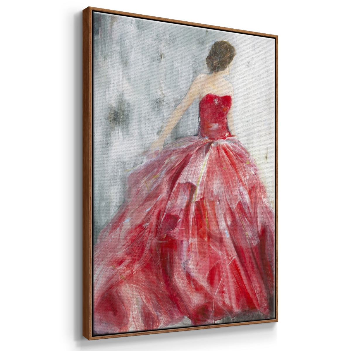 Redowa Framed Premium Gallery Wrapped Canvas - Ready to Hang - 27 x 41 - Walnut Floating Frame