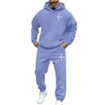 thumbnail image 2 of VBTAPA Sweat Suits Men Track Suits Jogging Suit Sweatsuits Sets 2 Piece Set Mens Outfit Clothing Hoodies Sweatpants Light Blue M, 2 of 6
