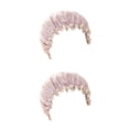 thumbnail image 3 of Sonducket Gorro de dormir para mujer, productos de suministros, gorros de pelo de ducha elásticos dobles, cubierta de cabeza de niña a prueba de aceite, Cuero Rosa 2piezas Sonducket CBP389488, 3 of 5
