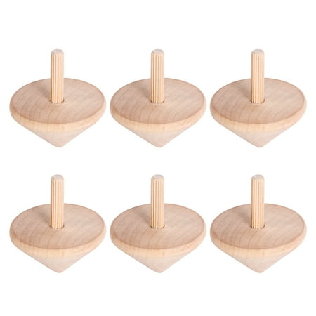 

NUOLUX 6pcs Funny Tops Toy Wooden Peg-top Toy Kids Traditional Toy (Khaki)