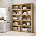 thumbnail image 5 of Fnova 5-Tier Open Bookcase, 70" Tall Bookshelf with Scalloped Edges, Modern Display Shelves Storage Organizer for Living Room, Home Office, Brown, 5 of 13