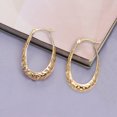 thumbnail image 4 of LeCalla 925 Sterling Silver Hypoallergenic 18K Yellow-Gold Plated Oval Filigree Hoop Earrings 32MM, 4 of 9