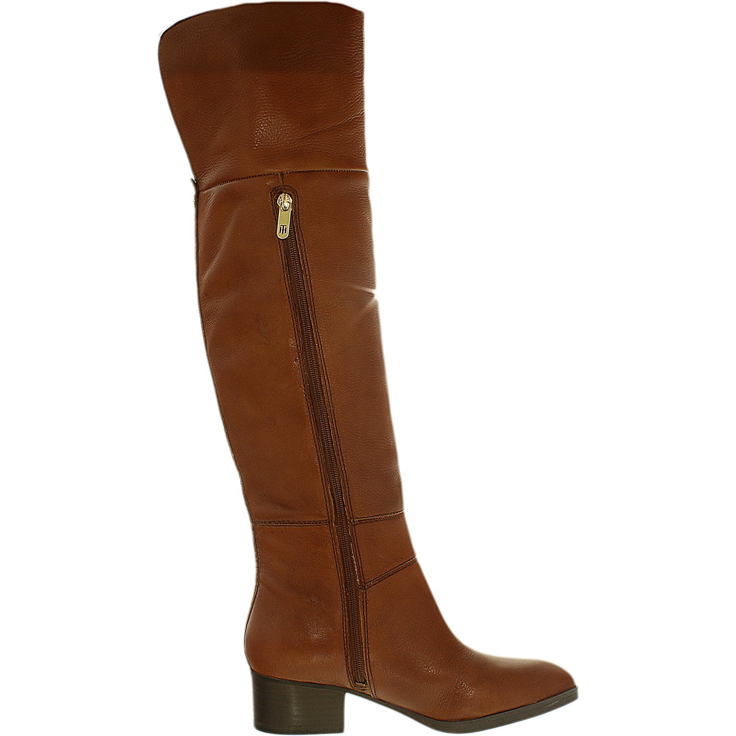 Tommy Hilfiger Women's Gianna Leather Medium Brown Above the Knee Boot ...