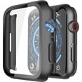thumbnail image 2 of Misxi Paquete de 2 estuches rígidos para PC con protector de pantalla de vidrio templado compatible con Apple Watch Series 9 (2023) Series 8 Series 7 45 mm, cubierta ultrafina resistente a los arañazo, 2 of 4