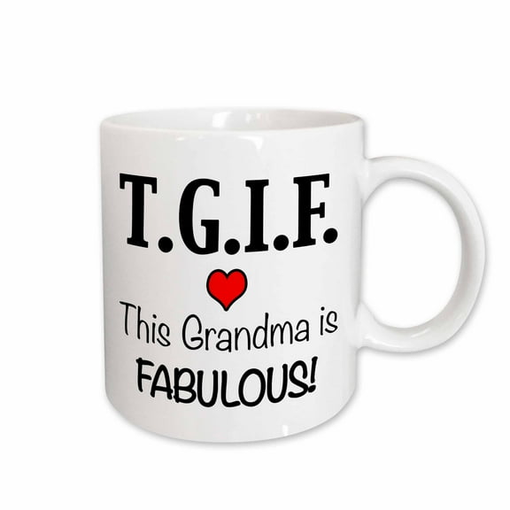 3drose, Tgif This Grandma Is Fabulous, Red, 15oz Mug