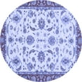 thumbnail image 1 of Ahgly Company Machine Washable Indoor Round Oriental Blue Traditional Area Rugs, 8' Round, 1 of 4