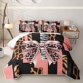 thumbnail image 2 of Erosebridal Princess Bow-tie Boys Girls Bed Spread Queen, Pink Cheetah Print Queen Coverlet Set, 3 Pieces, 2 of 7