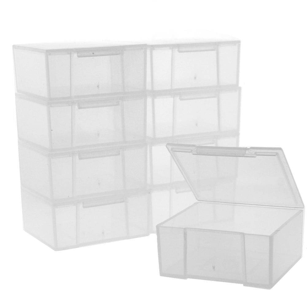 Paylak 10 Storage Square Clear Containers for Small Items Organizer 2.5 inches
