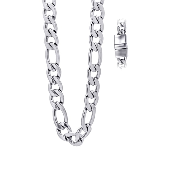 Stainless Steel Unisex 9.5mm 26 Inch Figaro Fashion Link Chain Necklace Chain Necklace for Women and Men