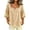 Khaki, variant on Gingham Tops for Women Square Neck Half Button Puff 3/4 Sleeve Loose Casual Plaid Blouses for Summer Daily Vacation Wear