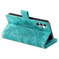 thumbnail image 6 of Allytech Wallet Case for Samsung Galaxy S24 with Card Slots, Embossed Pattern PU Leather Zipper Pocket Kickstand Cover, Shockproof Magnetic Clasp Case with Wrist Strap - Green, 6 of 10