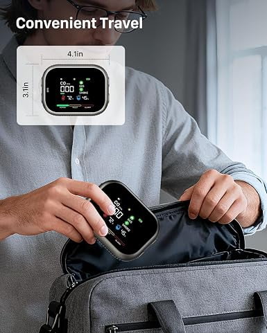 Nexvue 6 in 1 RV CO Detector, Plug-In Gas Monitoring with Battery Backup, LCD Display Real-Time Digital Display, for Home, Apartment, RV