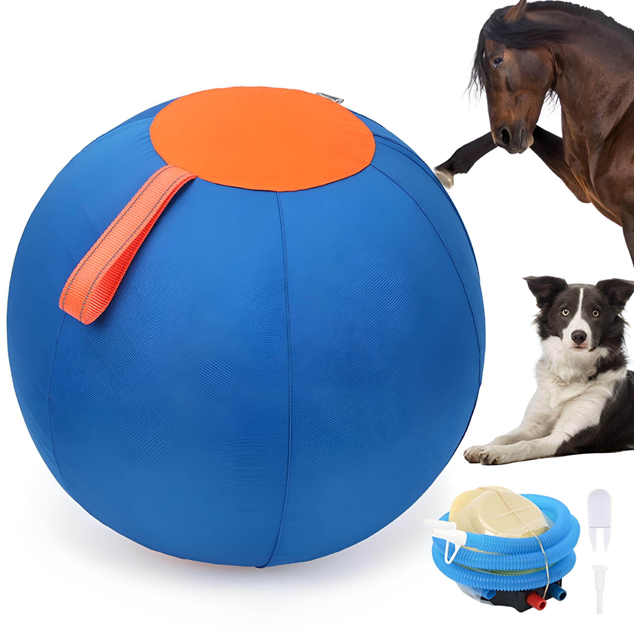 BESTSKY 2026 New Herding Dog Balls Horse Ball Toy Thickened Anti-Burst Ball Scratch-Resistant Training Ball Stimulates Senses Confidence Toy for Horses Cattle Dogs Blue