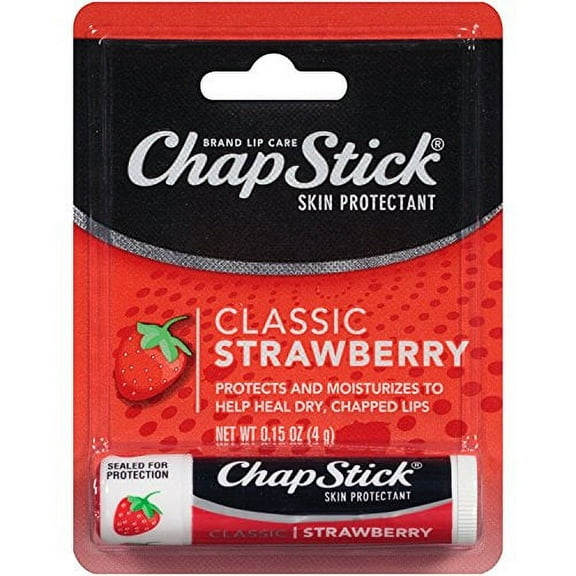 ChapStick Lip Care Flavored Balm, Strawberry, 12 Count