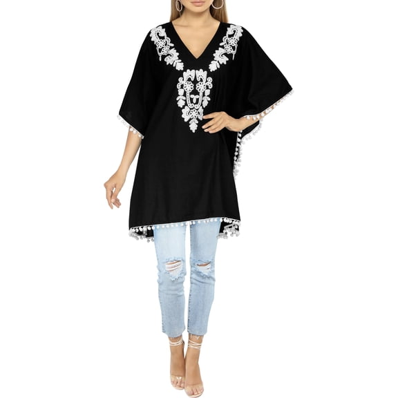 HAPPY BAY Women's Beachwear Summer Beach Dress Plus Size Fashion Bathing Suit Cover-up 2X-3X Monochrome Moonlight_AC750