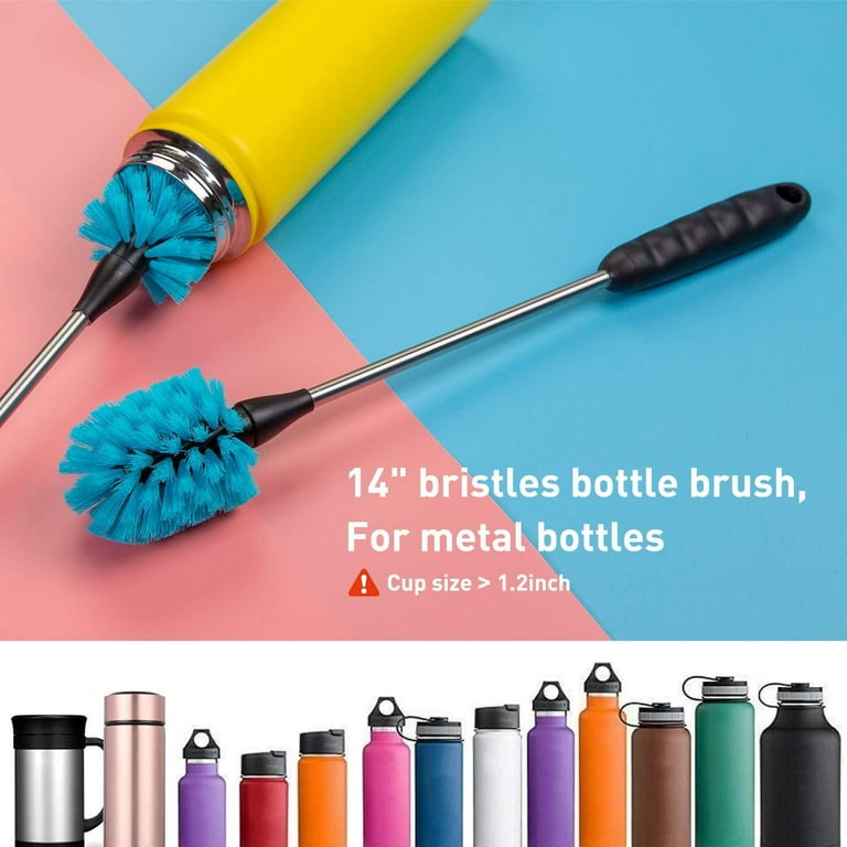 Holikme 6 Pack Bottle Brush Antistatic Lab Brushes Set, 14 Long Handle  Stainless Steel Bottle Cleaner Brush, 3 Straw Brushes, 3-in-1 Bottle  Cleaning