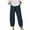 Navy, variant on LYXSSBYX Cotton Pants Plus Size for Women Casual High Waist Solid Loose Long Straight Pants