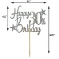 thumbnail image 3 of Glittered Elegance Happy 30th Birthday Glittered Cake Topper - Party Supplies Decorations Decor (30th Birthday, Silver), 3 of 5