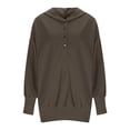thumbnail image 5 of UQJfacai Womens Fashion Oversized Long Sleeve Hoodie Button Down V Neck Sweatshirt Fall Casual Hooded Pullover Tops with Pocket, 5 of 6