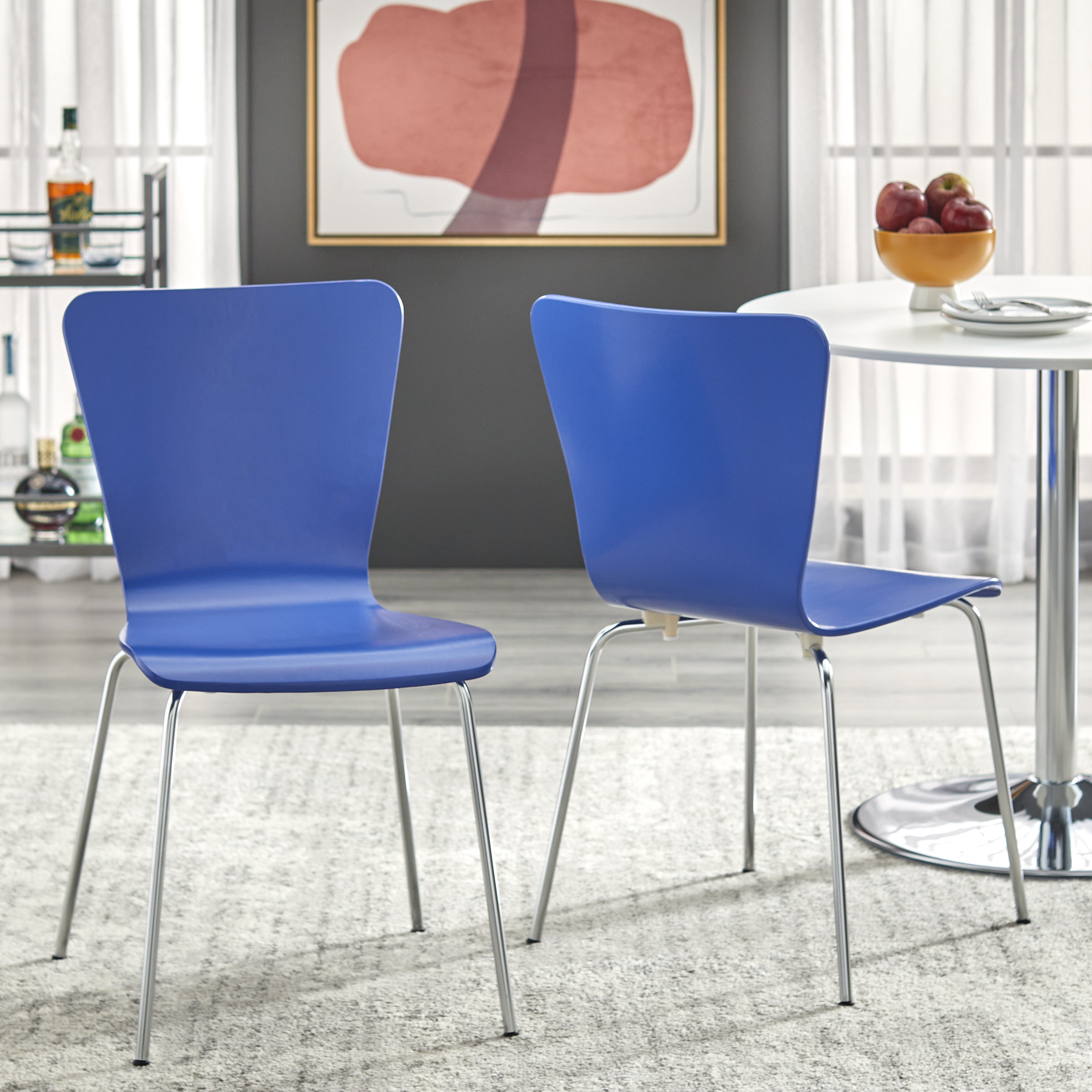 Pisa Bentwood Chair, Set of 2, Blue