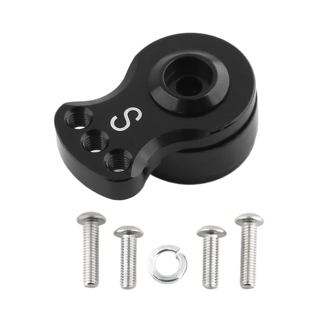Brazo de dirección Servo Saver de aleación de aluminio 25T perfke para 1/10 RC Cars Truck S Negro