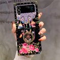 thumbnail image 1 of Luxury Flower Plaid Leopard Pattern Lip Cover For Samsung Galaxy Z Flip 4 Case Flip 6 Case For Samsung Galaxy Z Flip 5 Flip 3, 1 of 5