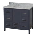 thumbnail image 4 of California 42" Bathroom Vanity with Marine Gray Cabinet and Carrara Marble Top, 4 of 6
