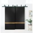 thumbnail image 3 of Slab Barn Door Panel 36 x 80 inches | Planum 2010 Matte Black with Frosted Glass | Sturdy Finished Interior Doors | Pocket Closet Sliding, 3 of 6
