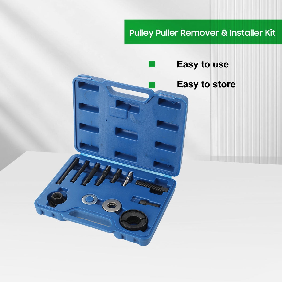 SUDEG Power Steering Pulley Puller Installer Kit for Water Pump; Vacuum Pump Pulleys Installation Remover on Most Engines