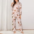 thumbnail image 2 of Fotbe Star Cute Dog Conjunto de Pijama de Manga Larga para Mujer con Estampado, Ropa de Dormir de 2 Piezas, Conjunto de Casa Suave y Cómodo con Bolsillos-Large, 2 of 7