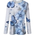 thumbnail image 4 of Womens 2026 Summer Tops Long Sleeve Floral Print Y2K Tees Crew Neck Lightweight Casual Going Out T Shirts, 4 of 4