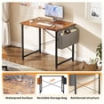 thumbnail image 7 of CONCETTA 31 Inch Computer Writing Desk with Storage Bag, Steel Frame for Home Office Study, Brown, 7 of 7