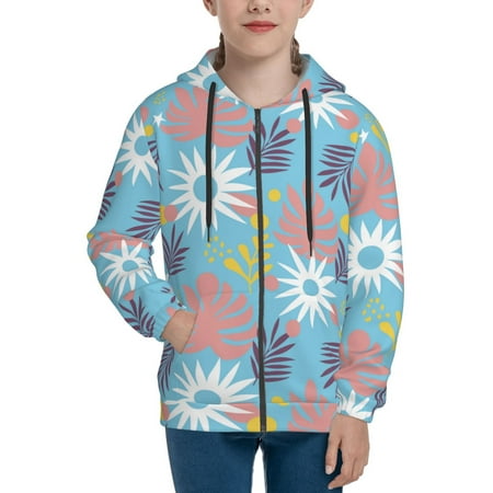 

Hoodies for Teen Girls Boys Summer Foliage Long Sleeve Youth Kids Essentials Zip Up Hoodie Lghtweight Fashion Hoodies & Sweatshirts Jacket Fall Winter Outfits Tops
