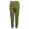 thumbnail image 4 of Ndbuld Womens Cargo Pants with Pockets Fashion Casual Low-rise Button Solid Color Pocket Cargo Pants Casual Pants XL,Green, 4 of 5