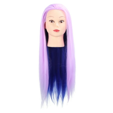 Hair Cutting Mannequin Head, High Temperature Synthetic Hair Small Size