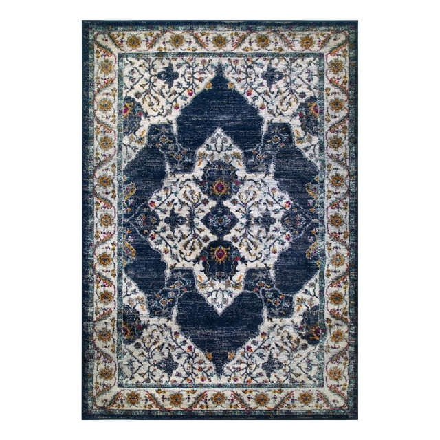 596270 Wendlyn Vintage Multicolor Medallion Boho Chic Area Rug 5'3" x 7'7"