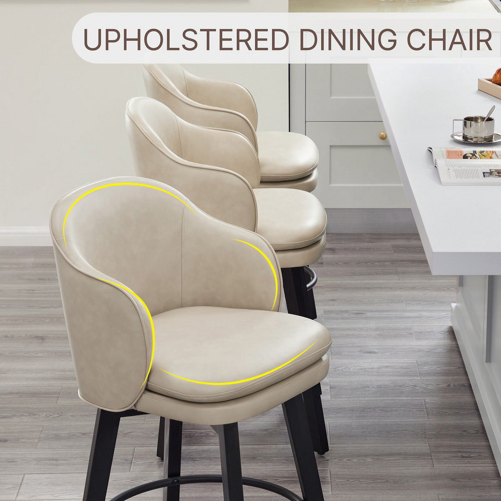 CHITA Modern Swivel Counter Height Bar Stools with Arm Set of 2