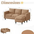 thumbnail image 5 of Sobaniilo Sectional Sofa Free Combination Sectional Couch Small L-Shaped Linen Fabric Sofa for Living Room(Chocolate), 5 of 8