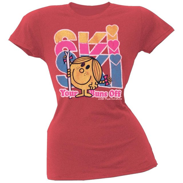 Little Miss - Ski Your Buns Off Juniors T-Shirt